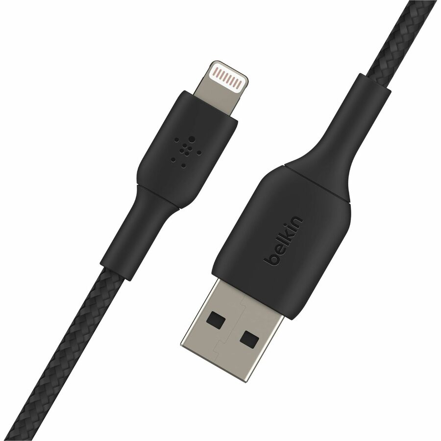 Belkin Braided Lightning to USB-A Cable (2m / 6.6ft, Black) — CAA002bt2MBK
