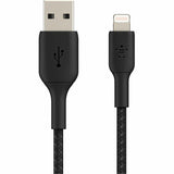 Belkin Braided Lightning to USB-A Cable (2m / 6.6ft, Black) — CAA002bt2MBK