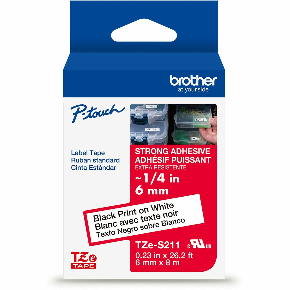 Brother P-touch Extra-Strength TZe Tape Cartridge — TZES211G
