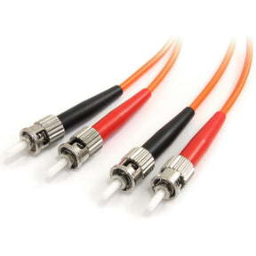StarTech.com 1m Fiber Optic Cable - Multimode Duplex 62.5/125 - LSZH - ST/ST - OM1 - ST to ST Fiber Patch Cable — FIBSTST1