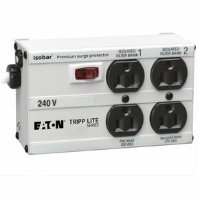 Eaton Tripp Lite Series Isobar 4-Outlet 230V Surge Protector, 6 ft. (1.83 m) Cord with Right-Angle Plug, 330 Joules, Metal Housing — ISOBAR4/220