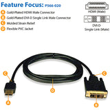 Eaton Tripp Lite Series HDMI to DVI Adapter Cable (M/M), 20 ft. (6.1 m) — P566-020