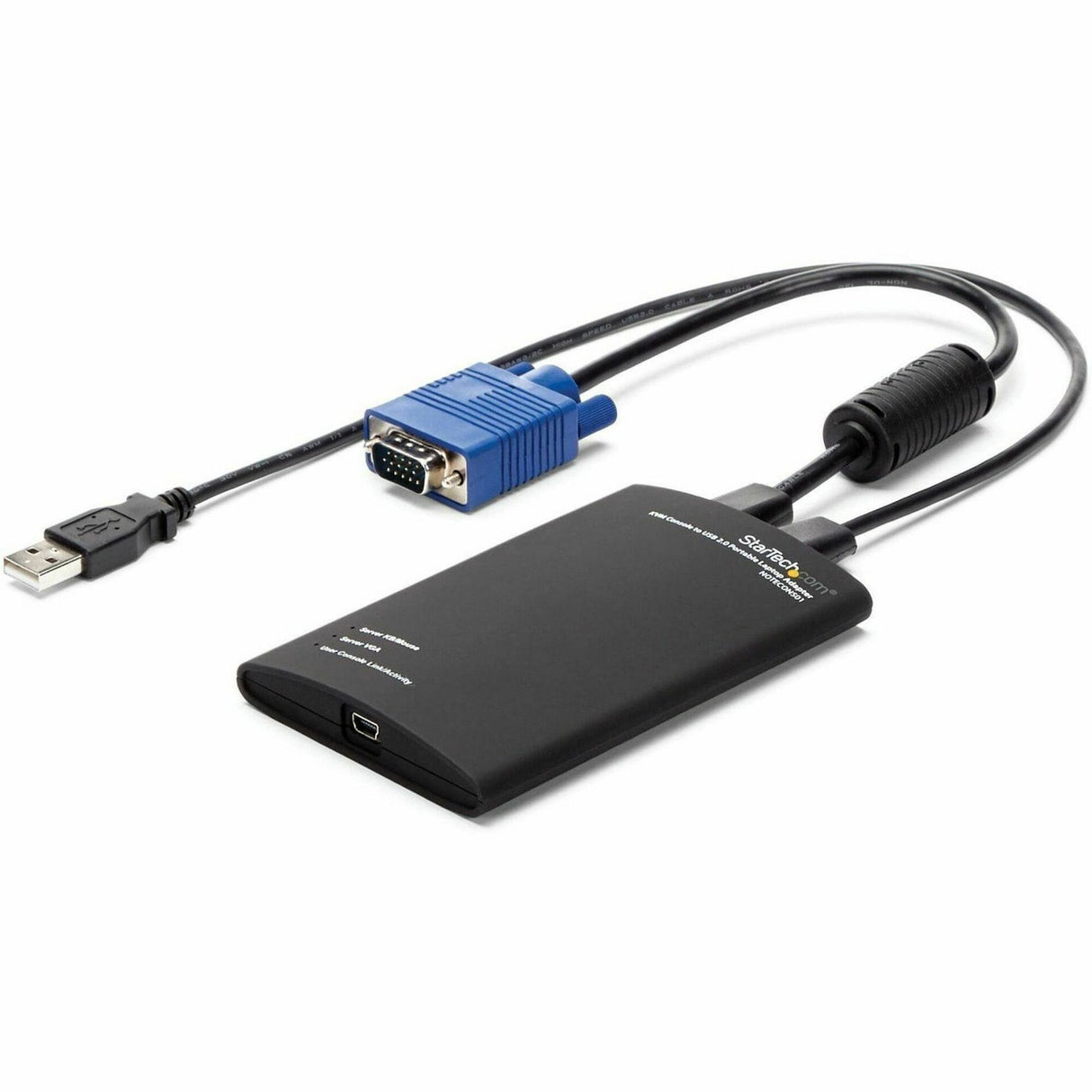 StarTech.com KVM Console to USB 2.0 Portable Laptop Crash Cart Adapter, Compact Notebook/Netbook KVM to USB Portable KVM Console, TAA — NOTECONS01