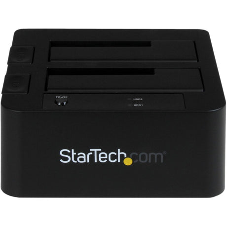 StarTech.com Dual-Bay USB 3.0 / eSATA to SATA Hard Drive Docking Station, 2.5/3.5" SATA III, SSD/HDD Dock, Top-Loading — SDOCK2U33EB