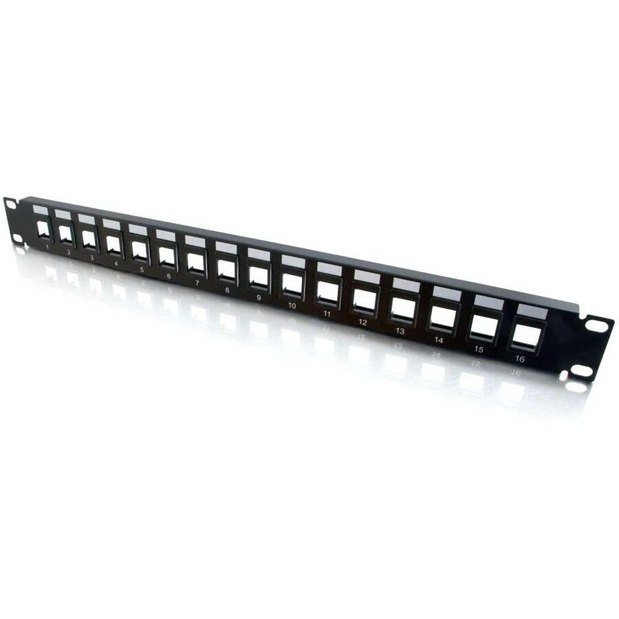 C2G 16-Port Patch Panel - Blank Keystone - 1U - 19" — 03858