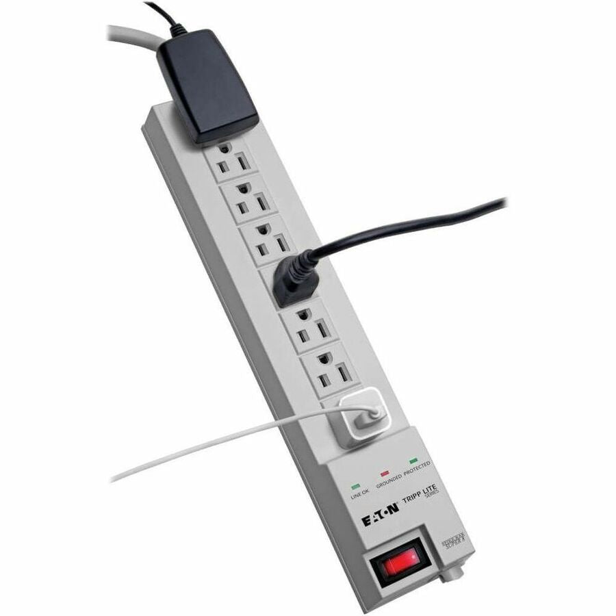 Eaton Tripp Lite Series Protect It! 8-Outlet Home Computer Surge Protector, 8 ft. (2.43 m) Cord, 1080 Joules, Space-Saving Plug — SK6-6