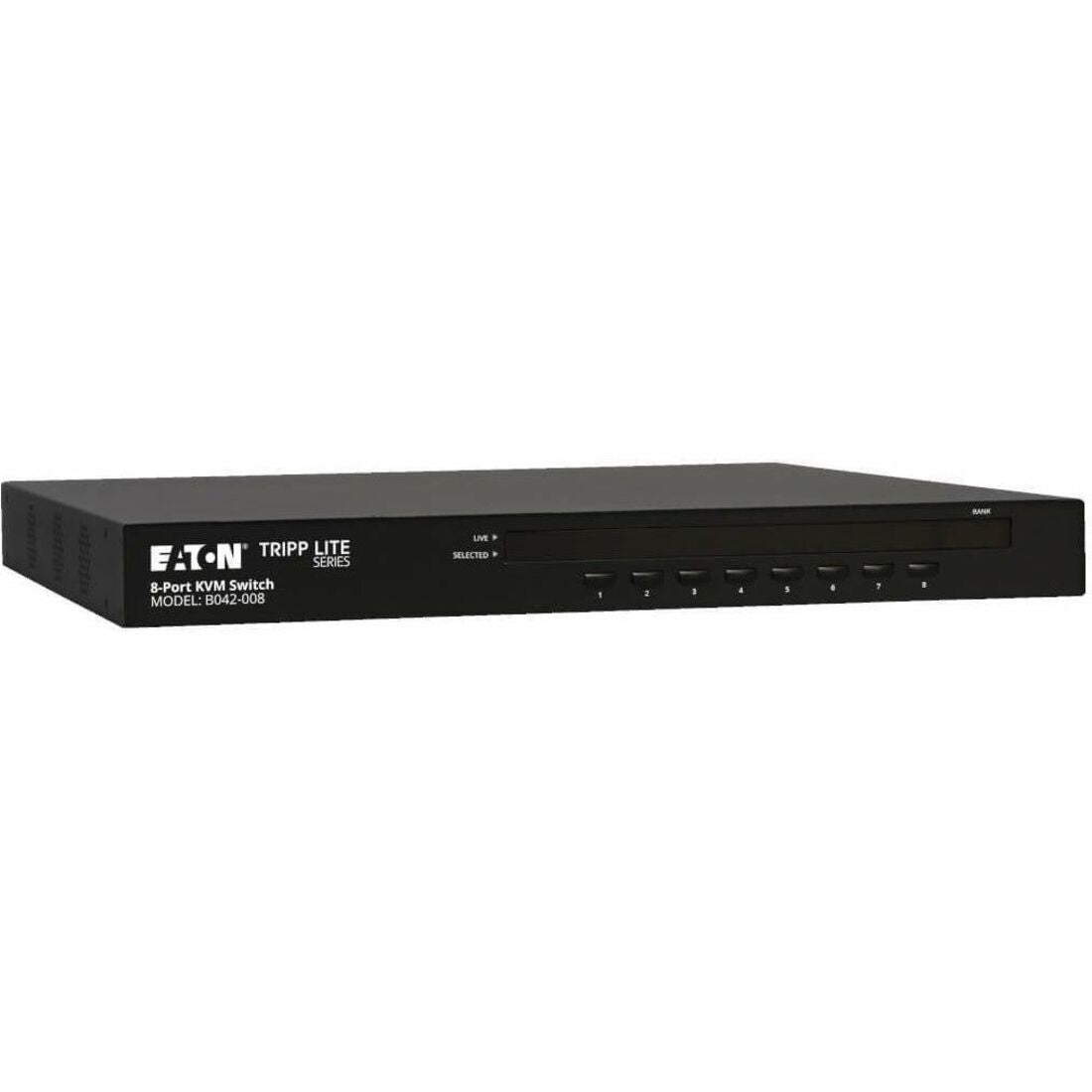 Eaton Tripp Lite Series 8-Port 1U Rack-Mount USB/PS2 KVM Switch with On-Screen Display — B042-008
