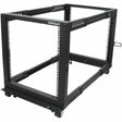 StarTech.com 4-Post 12U Mobile Open Frame Server Rack, 19" Network Rack with Casters, Rolling Rack for Computer/AV/Data/IT Equipment — 4POSTRACK12U