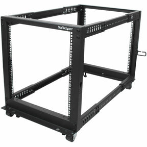 StarTech.com 4-Post 12U Mobile Open Frame Server Rack, 19" Network Rack with Casters, Rolling Rack for Computer/AV/Data/IT Equipment — 4POSTRACK12U