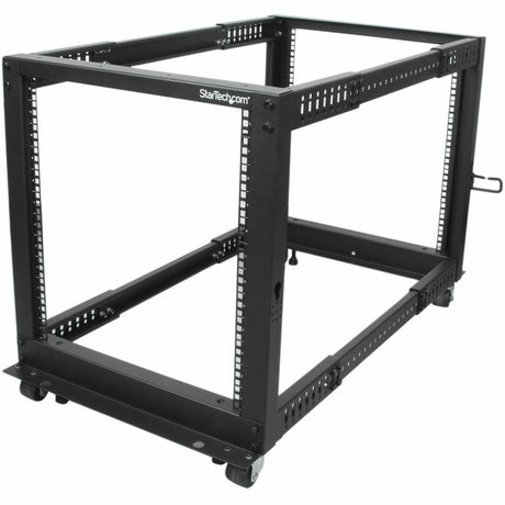StarTech.com 4-Post 12U Mobile Open Frame Server Rack, 19" Network Rack with Casters, Rolling Rack for Computer/AV/Data/IT Equipment — 4POSTRACK12U