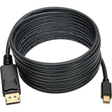 Eaton Tripp Lite Series Mini DisplayPort to DisplayPort Adapter Cable, 4K (M/M), DP Latching Connector, Black, 10 ft. (3.1 m) — P583-010-BK