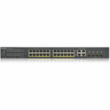 ZYXEL GS1920-24HPv2 24-Port Gigabit Smart Nebula Cloud Managed PoE Switch | 24 PoE+ Ports at 375W with 4 SFP Uplinks | TAA Compliant — GS1920-24HPv2