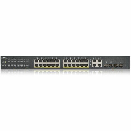 ZYXEL GS1920-24HPv2 24-Port Gigabit Smart Nebula Cloud Managed PoE Switch | 24 PoE+ Ports at 375W with 4 SFP Uplinks | TAA Compliant — GS1920-24HPv2