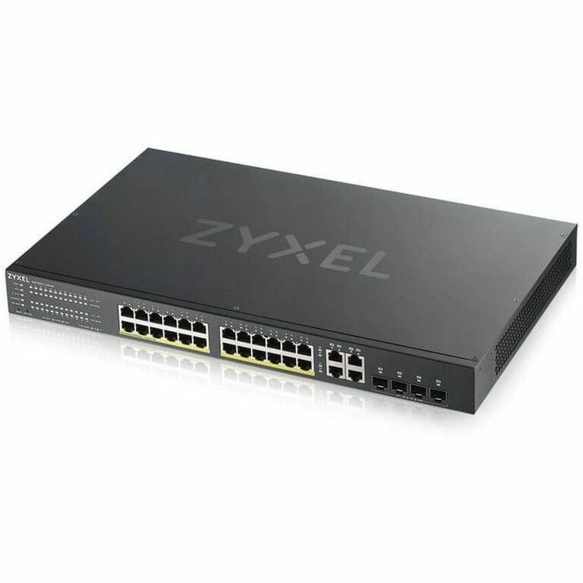ZYXEL GS1920-24HPv2 24-Port Gigabit Smart Nebula Cloud Managed PoE Switch | 24 PoE+ Ports at 375W with 4 SFP Uplinks | TAA Compliant — GS1920-24HPv2
