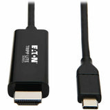 Eaton Tripp Lite Series USB-C to HDMI Adapter Cable (M/M), 4K 60 Hz, 4:4:4, Thunderbolt 3 Compatible, Black, 3 ft. (0.9 m) — U444-003-H4K6BE