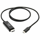 Eaton Tripp Lite Series USB-C to HDMI Adapter Cable (M/M), 4K 60 Hz, 4:4:4, Thunderbolt 3 Compatible, Black, 3 ft. (0.9 m) — U444-003-H4K6BE