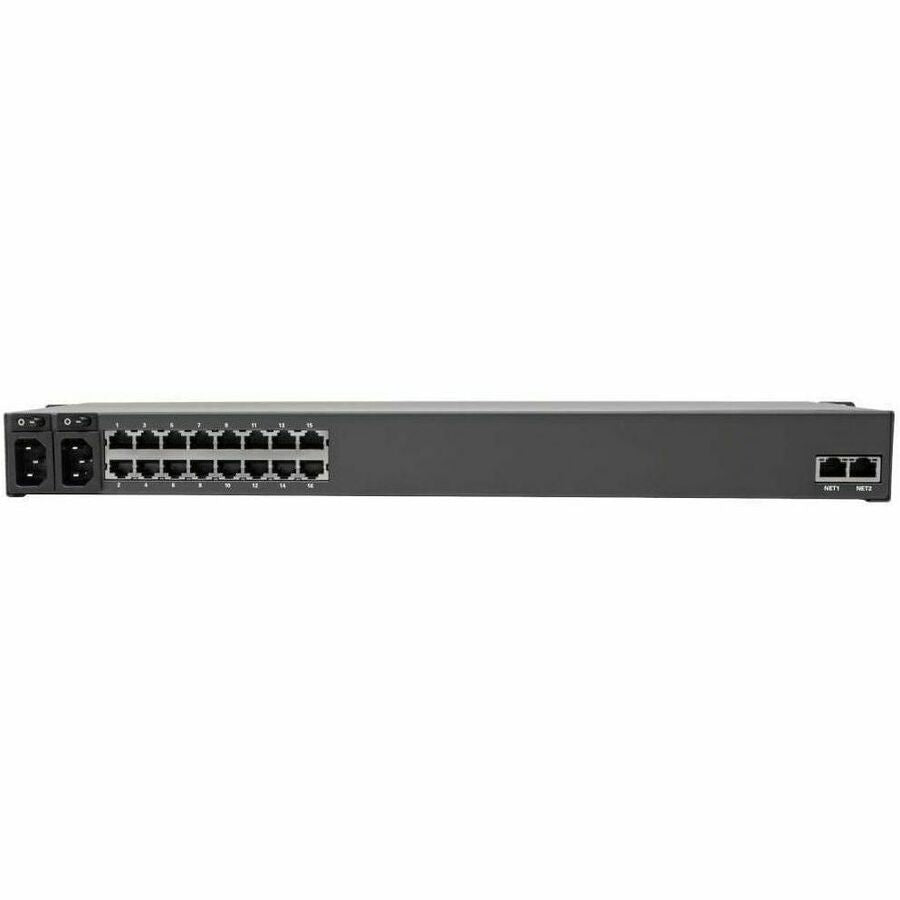 Eaton Tripp Lite Series 16-Port Console Server, USB Ports (2) - Dual GbE NIC, 4 Gb Flash, Desktop/1U Rack, TAA — B097-016