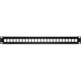 TRENDnet 24-Port Blank Keystone 1U Patch Panel, 1U 19" Metal Rackmount Housing, Recommended With TC-K25C6 & TC-K50C6 Cat6 Keystone Jacks (Sold Separately), Black, TC-KP24