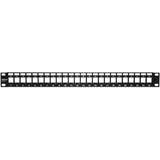 TRENDnet 24-Port Blank Keystone 1U Patch Panel, 1U 19" Metal Rackmount Housing, Recommended With TC-K25C6 & TC-K50C6 Cat6 Keystone Jacks (Sold Separately), Black, TC-KP24