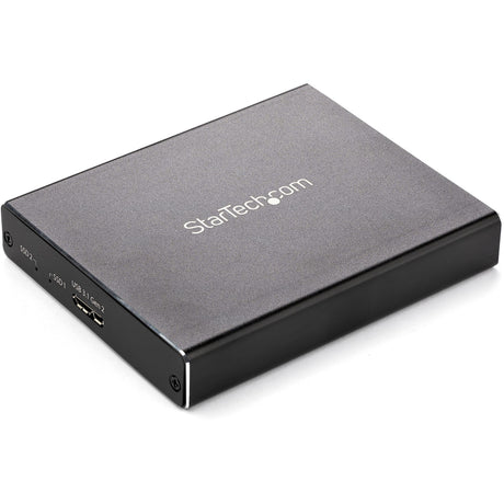 StarTech.com Dual M.2 Enclosure - RAID - M.2 SATA SSD Enclosure - USB 3.1 (10 Gbps) - USB-C & USB-A External Enclosure - Aluminum — SM22BU31C3R
