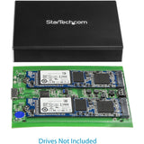 StarTech.com Dual M.2 Enclosure - RAID - M.2 SATA SSD Enclosure - USB 3.1 (10 Gbps) - USB-C & USB-A External Enclosure - Aluminum — SM22BU31C3R