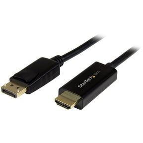 StarTech.com 3ft (1m) DisplayPort to HDMI Cable, 4K 30Hz Video, DP 1.2 to HDMI Adapter Cable Converter for HDMI Monitor/Display, Passive — DP2HDMM1MB