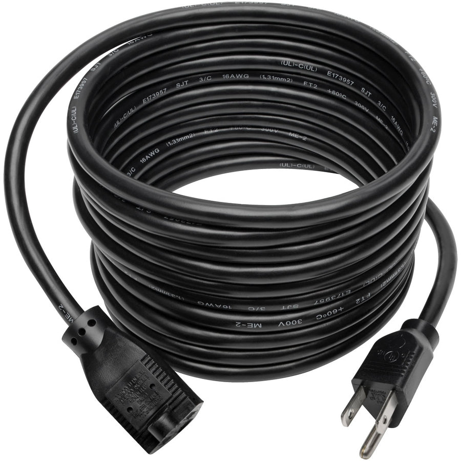 Eaton Tripp Lite Series Power Extension Cord, NEMA 5-15P to NEMA 5-15R - 13A, 120V, 16 AWG, 15 ft. (4.57 m), Black — P024-015-13A