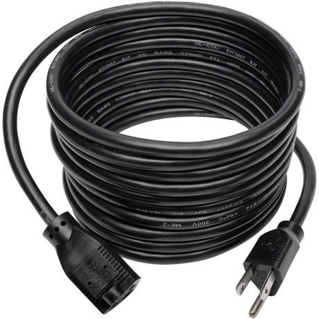 Eaton Tripp Lite Series Power Extension Cord, NEMA 5-15P to NEMA 5-15R - 13A, 120V, 16 AWG, 15 ft. (4.57 m), Black — P024-015-13A