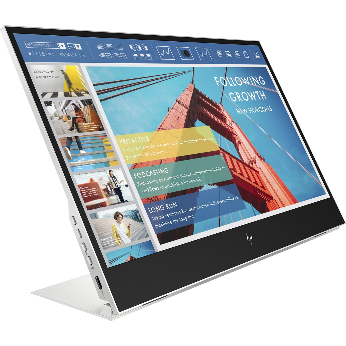 HP E14 G4 14" Class Full HD LCD Portable Monitor - 16:9 - Silver — 1B065AA#AC3