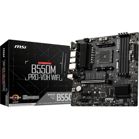 MSI B550M PRO-VDH WIFI Desktop Motherboard - AMD B550 Chipset - Socket AM4 - Micro ATX — B550MPVDHWIFI