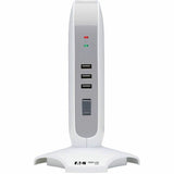 Eaton Tripp Lite Series 5-Outlet Surge Protector Tower, 3x USB Ports (3.1A Shared), 6 ft. Cord, 5-15P Plug, 1200 Joules, White — TLP66USB