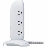 Eaton Tripp Lite Series 5-Outlet Surge Protector Tower, 3x USB Ports (3.1A Shared), 6 ft. Cord, 5-15P Plug, 1200 Joules, White — TLP66USB