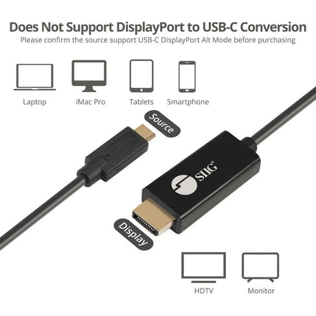 SIIG USB-C to DisplayPort Active Cable 4K 60Hz HDR - 2M — CB-TC0K11-S1