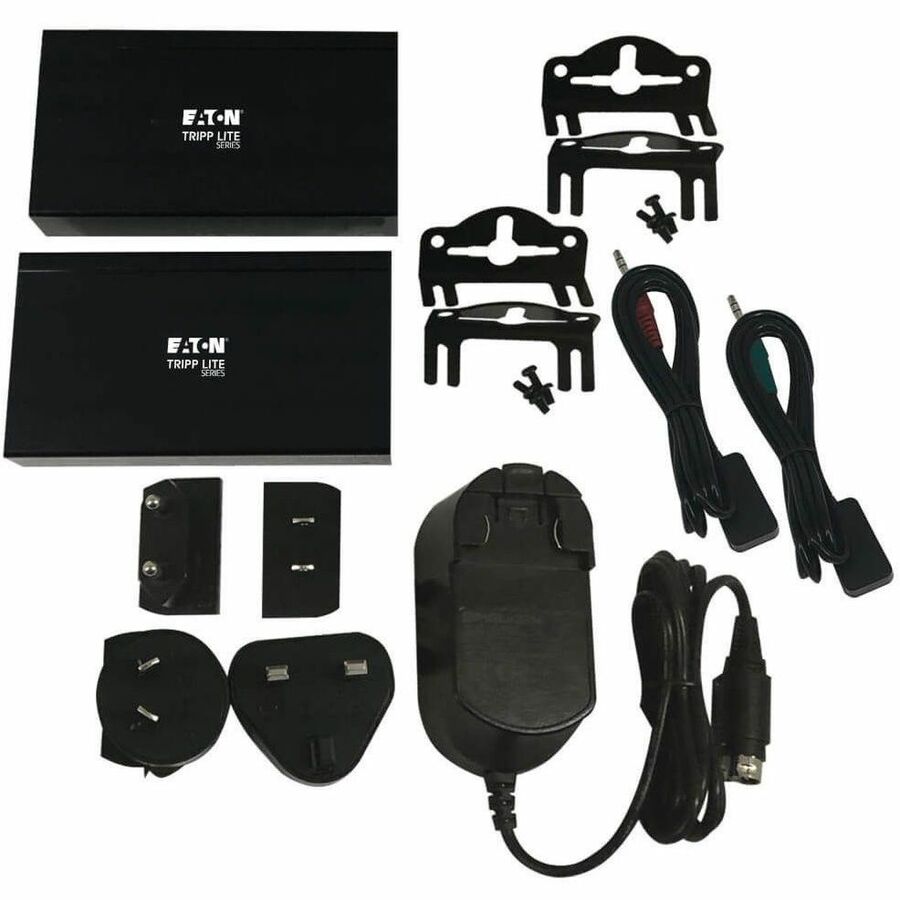 Eaton Tripp Lite Series HDMI over Cat6 Extender Kit, KVM Support, 4K 60Hz, 4:4:4, USB/IR, PoC, HDR, HDCP 2.2, 230 ft., TAA — B127A-1A1-BHBH
