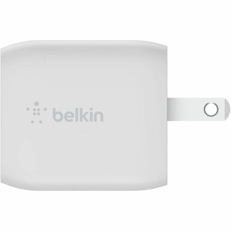 Belkin 45W Portable Dual Port GaN Wall Charger - 2xUSB-C (45W Total) - w/ USB-C to USB-C Cable - Fast Charging - Power Adapter - White — WCH011dq2MWH-B6