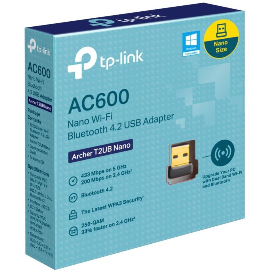 TP-Link Archer T2UB Nano - Nano 2-in-1 USB WiFi Bluetooth Adapter AC600 — ArcherT2UBNano