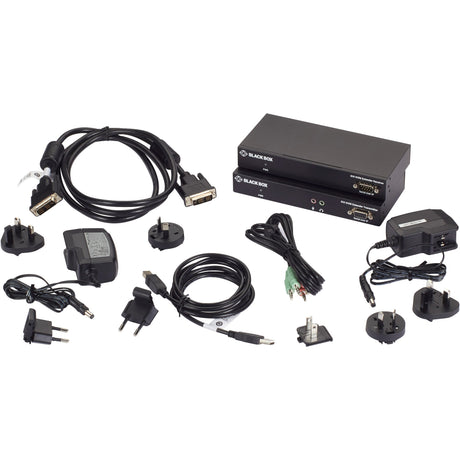 Black Box KVX Series KVM Extender Kit over CATx - DVI-D, USB 2.0, Serial, Audio, Local Video — KVXLCF-100-R2
