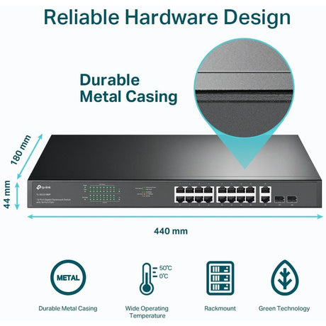 TP-Link TL-SG1218MP - 18-Port Gigabit Rackmount Switch with 16 PoE+ — TL-SG1218MP