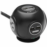 Eaton Tripp Lite Series Safe-IT 3-Outlet Spherical Surge Protector, 5-15R Outlets, 4 USB Charging Ports, 8 ft. (2.4 m) Cord, Antimicrobial Protection — TLP38UAM