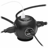 Eaton Tripp Lite Series Safe-IT 3-Outlet Spherical Surge Protector, 5-15R Outlets, 4 USB Charging Ports, 8 ft. (2.4 m) Cord, Antimicrobial Protection — TLP38UAM