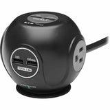 Eaton Tripp Lite Series Safe-IT 3-Outlet Spherical Surge Protector, 5-15R Outlets, 4 USB Charging Ports, 8 ft. (2.4 m) Cord, Antimicrobial Protection — TLP38UAM