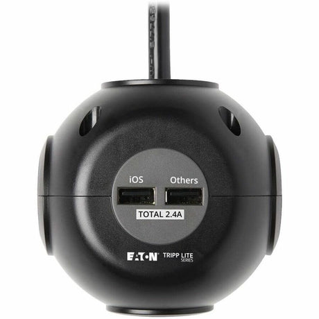 Eaton Tripp Lite Series Safe-IT 3-Outlet Spherical Surge Protector, 5-15R Outlets, 4 USB Charging Ports, 8 ft. (2.4 m) Cord, Antimicrobial Protection — TLP38UAM