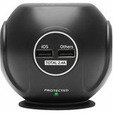 Eaton Tripp Lite Series Safe-IT 3-Outlet Spherical Surge Protector, 5-15R Outlets, 4 USB Charging Ports, 8 ft. (2.4 m) Cord, Antimicrobial Protection — TLP38UAM