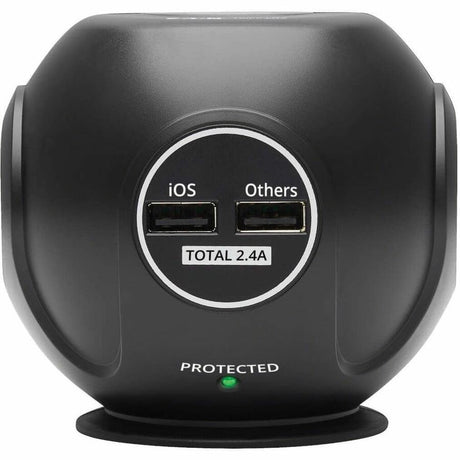 Eaton Tripp Lite Series Safe-IT 3-Outlet Spherical Surge Protector, 5-15R Outlets, 4 USB Charging Ports, 8 ft. (2.4 m) Cord, Antimicrobial Protection — TLP38UAM