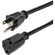 StarTech.com 15ft (4.5m) Heavy Duty Extension Cord, NEMA5-15P to NEMA5-15R Black Extension Cord, 15A 125V, 14AWG, Heavy Gauge Power Cable — HX-15F-POWER-CORD