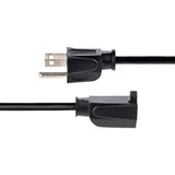 StarTech.com 15ft (4.5m) Heavy Duty Extension Cord, NEMA5-15P to NEMA5-15R Black Extension Cord, 15A 125V, 14AWG, Heavy Gauge Power Cable — HX-15F-POWER-CORD