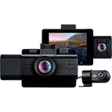 myGEKOgear by Adesso Scout Pro 2K 3-Channel Dash Cam Surveillance Edition with Front View, Cabin View, Rear View, APP for Instant Video Access, Wide Angle View, 32GB SD Card Included, G-Sensor, ODB2 Cable for Toolless 24/7 Surveillance — GOSP32G