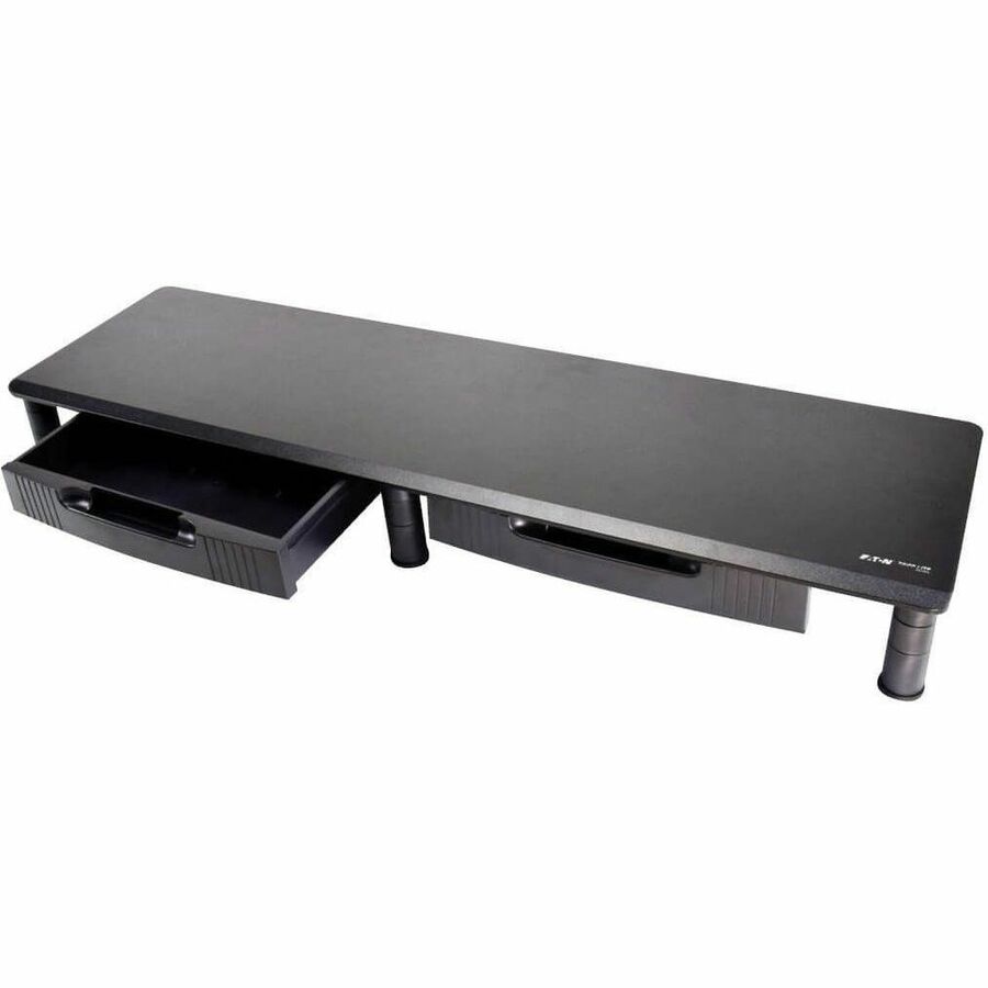 Eaton Tripp Lite Series Extra-Wide Dual-Monitor Riser with Storage Drawers, 39 x 11 in., Black, TAA — MR4011DTAA