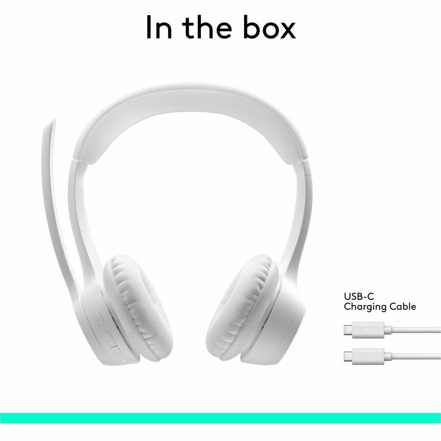 Logitech Zone 300 Wireless Bluetooth Headset With Noise-Canceling Microphone, Compatible with Windows, Mac, Chrome, Linux, iOS, iPadOS, Android - Off-white — 981-001416