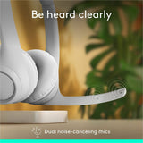Logitech Zone 300 Wireless Bluetooth Headset With Noise-Canceling Microphone, Compatible with Windows, Mac, Chrome, Linux, iOS, iPadOS, Android - Off-white — 981-001416